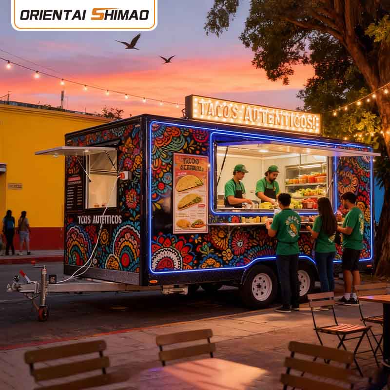 Mobile Catering Trailer Street Food Hot Dog Cart plene instructus Food Trailer Food Truck